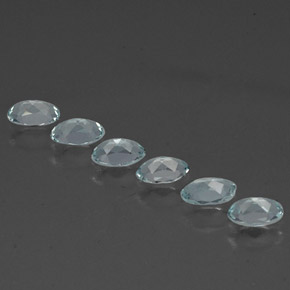 天然海蓝宝石，椭圆形切割，5.1×3.1毫米，VVS