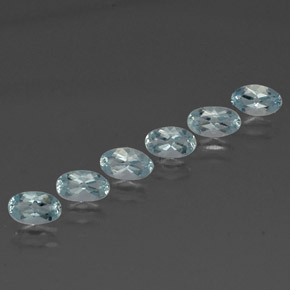 天然海蓝宝石，椭圆形切割，5×3.1毫米，VVS