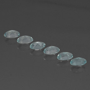 天然海蓝宝石，椭圆形切割，5×3.1毫米，VVS