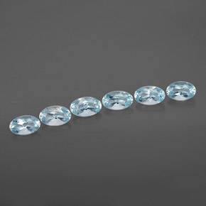 天然海蓝宝石，椭圆形切割，5.1×3.1毫米，VVS