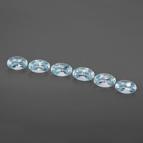 天然海蓝宝石，椭圆形切割，5.1×3.1毫米，VVS