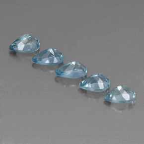 天然海蓝宝石，梨形，6.2×4.2毫米，VVS-VS