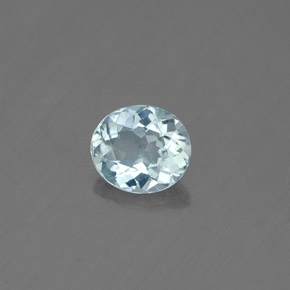 0.63克拉天然海蓝宝石，椭圆形切割，6.4×5.5毫米，SI