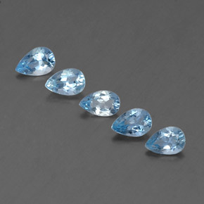 天然海蓝宝石，梨形，6.1×4.1毫米，VVS-VS