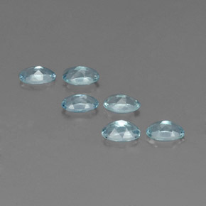 天然海蓝宝石，椭圆形切割，5.1×3.2毫米，VVS