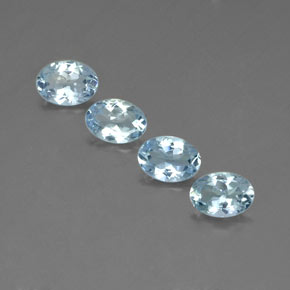 天然海蓝宝石，椭圆形切割，7.1×5.1毫米，VVS-VS