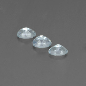 天然海蓝宝石，椭圆形切割，6.2×4.2毫米，VS