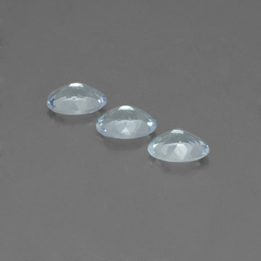 天然海蓝宝石，椭圆形切割，7.1×5.2毫米，VS-SI