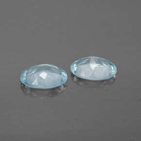 天然海蓝宝石，椭圆形切割，7.1×5.1毫米，VS