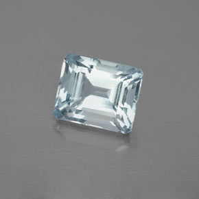 2.99克拉天然海蓝宝石，祖母绿式切割，9×7.5毫米，VS