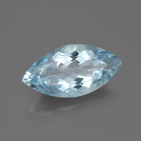3.40克拉天然海蓝宝石，马眼形，15.8×8.1毫米，VVS