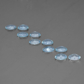 天然海蓝宝石，椭圆形切割，6.1×4.2毫米，VS