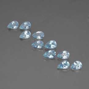 天然海蓝宝石，梨形，6.1×4.1毫米，VS