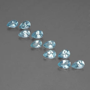 天然海蓝宝石，梨形，6.1×4.1毫米，VS
