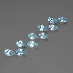 天然海蓝宝石，梨形，6.1×4.1毫米，VS