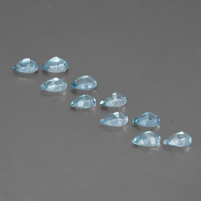 天然海蓝宝石，梨形，6.1×4.1毫米，VS