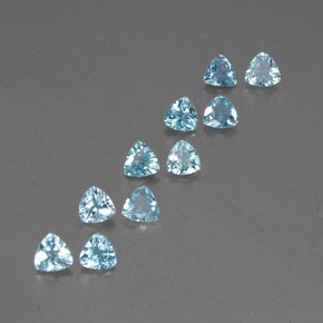 天然海蓝宝石，三角形，4.2×4.2毫米，VS
