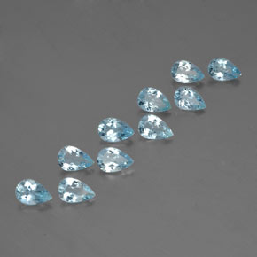 天然海蓝宝石，梨形，6.1×4.1毫米，VS