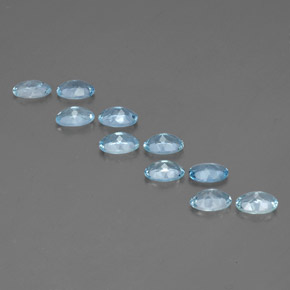 天然海蓝宝石，椭圆形切割，6.1×4.2毫米，VS