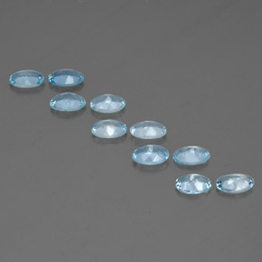 天然海蓝宝石，椭圆形切割，6.1×4.2毫米，VVS-VS