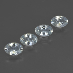 1.72天然白色海蓝宝石，椭圆形切割，6.1×4.2毫米，VVS-VS