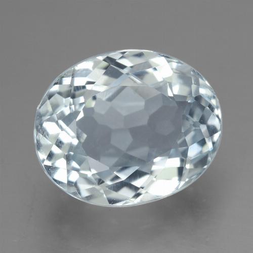2.88克拉天然白色海蓝宝石，椭圆形切割，9.9×8.1毫米，VVS-VS