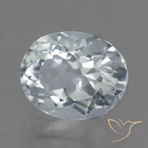 2.53克拉天然白色海蓝宝石，椭圆形切割，9.9×7.9毫米，VVS-VS