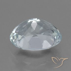 2.53克拉天然白色海蓝宝石，椭圆形切割，9.9×7.9毫米，VVS-VS
