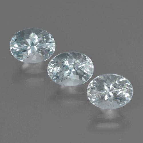 2.93天然海蓝宝石，椭圆形切割，7.3×5.6毫米，VVS-VS