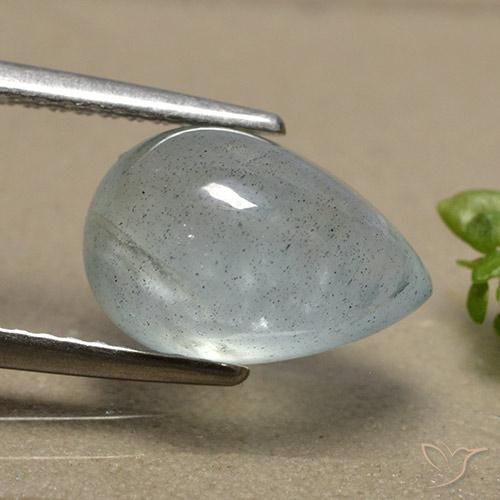 3.39克拉天然蓝晶，梨形，半透明