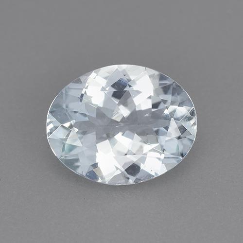 1.92克拉天然白色海蓝宝石，椭圆形切割，9.9×7.9毫米，VVS