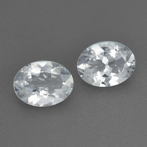 1.98天然白色海蓝宝石，椭圆形切割，8×6.1毫米，VS