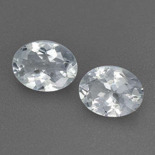 1.98天然白色海蓝宝石，椭圆形切割，8×6.1毫米，VS