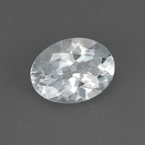 0.90克拉天然白色海蓝宝石，椭圆形切割，7.9×5.9毫米，VVS