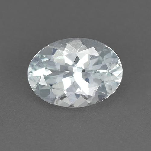 0.87克拉天然白色海蓝宝石，椭圆形切割，7.7×5.7毫米，VVS-VS