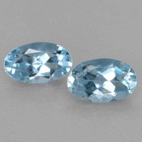 0.53天然海蓝宝石，椭圆形切割，5.1×3.2毫米，VS-SI