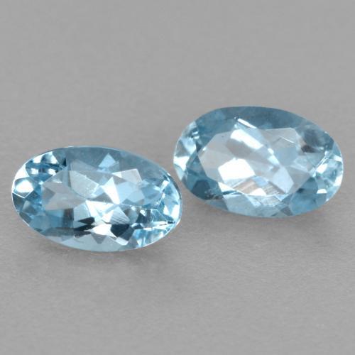 0.53天然海蓝宝石，椭圆形切割，5.1×3.2毫米，VS-SI