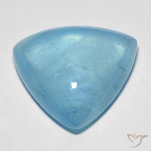 27.44克拉天然蓝晶，胖三角形，透明