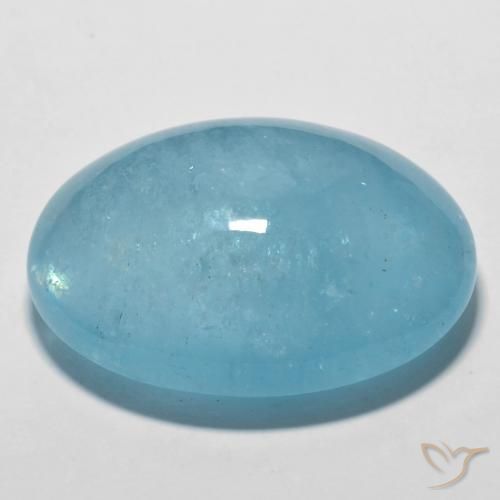 56.63克拉天然蓝晶，椭圆形，透明