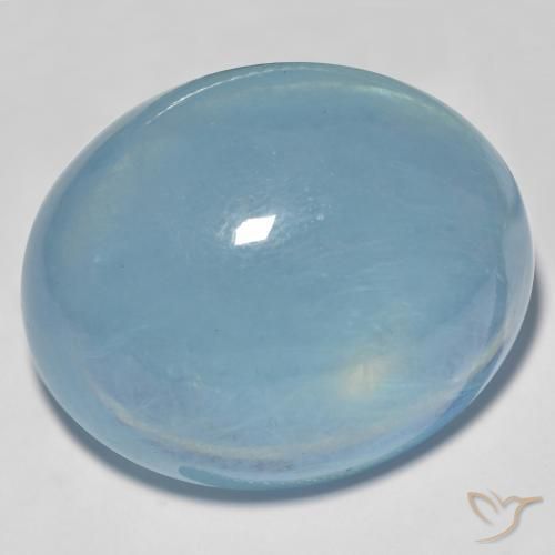43.77ct 天然 浅青色 蓝晶, 椭圆形, 透明