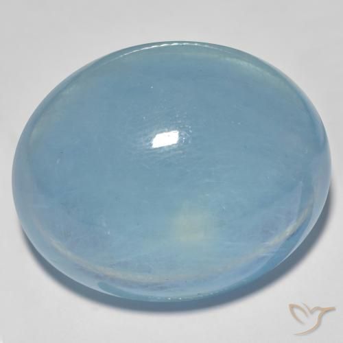 43.77克拉天然蓝晶，椭圆形，透明