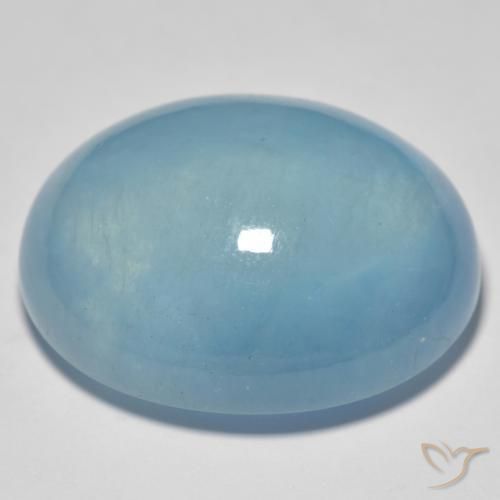 43.77克拉天然蓝晶，椭圆形，透明