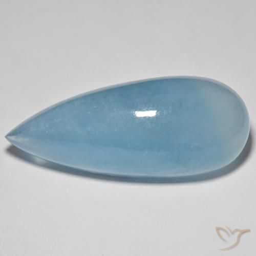 49.00ct 天然浅青色蓝晶, 梨形, 透明