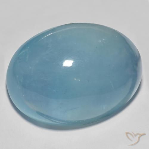 56.93克拉天然蓝晶，椭圆形，半透明