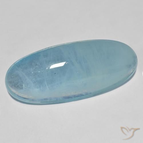 31.34克拉天然蓝晶，椭圆形，透明