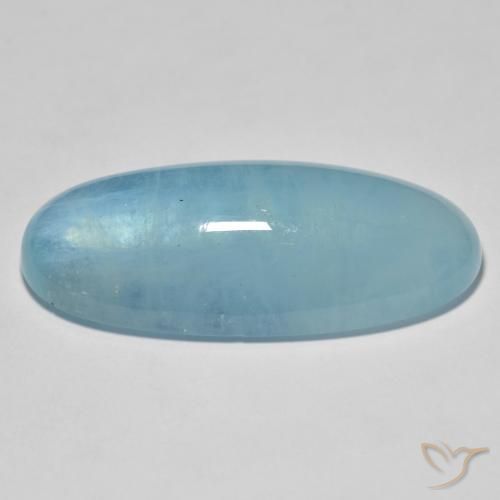 31.34克拉天然蓝晶，椭圆形，透明