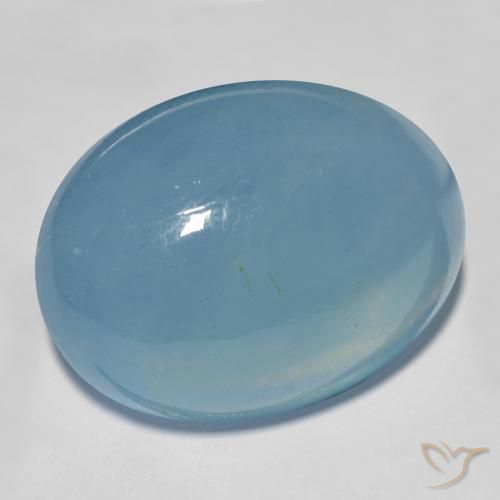 27.91克拉天然蓝晶，椭圆形，半透明