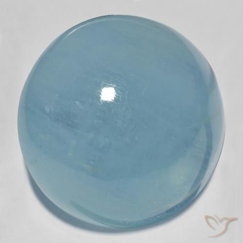 31.66ct 天然 浅蓝绿色 蓝晶, 圆形的, 透明