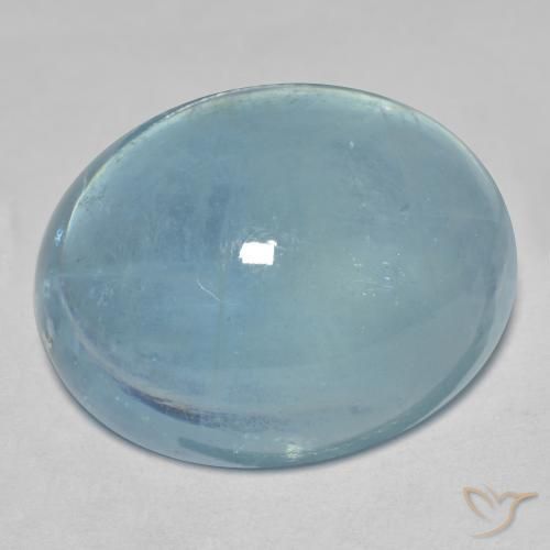 31.95克拉天然蓝晶，椭圆形，透明
