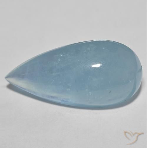 34.90克拉天然蓝晶，梨形，半透明